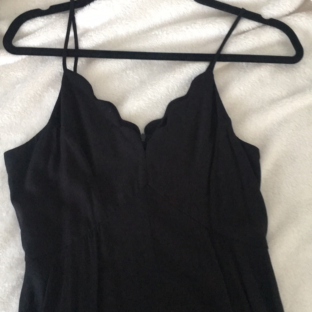 Fit and flare black dress from Francesca’s.